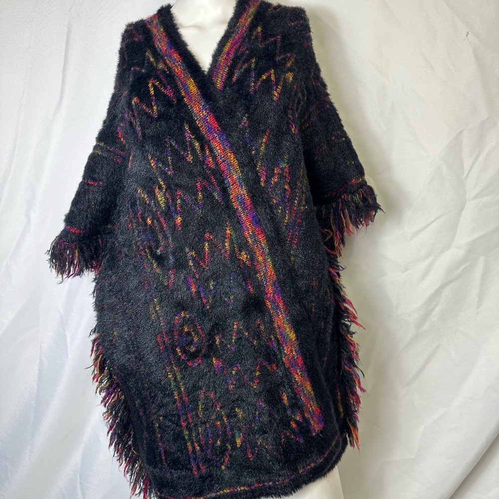 Arianna By Howard Women One Size Poncho Cardigan Oversized Multicolored SOFT !